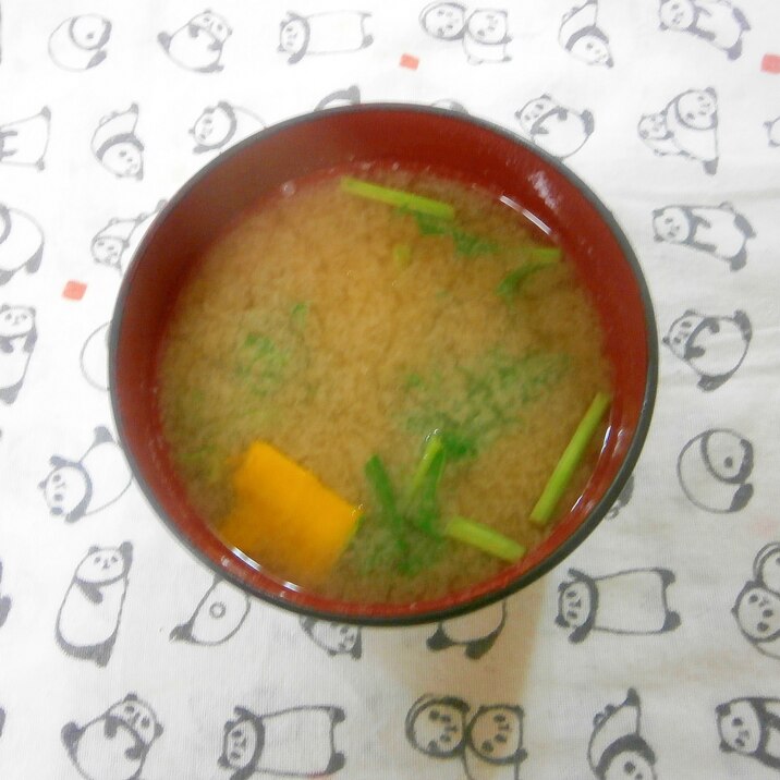 かぼちゃ・大根菜の味噌汁